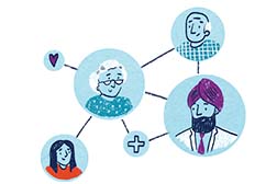 Construir redes de comunicación entre voluntarios y profesionales de la atención y los servicios sanitarios