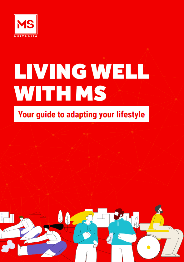 Cover image for written resource 'Living well with MS' published by MS Australia